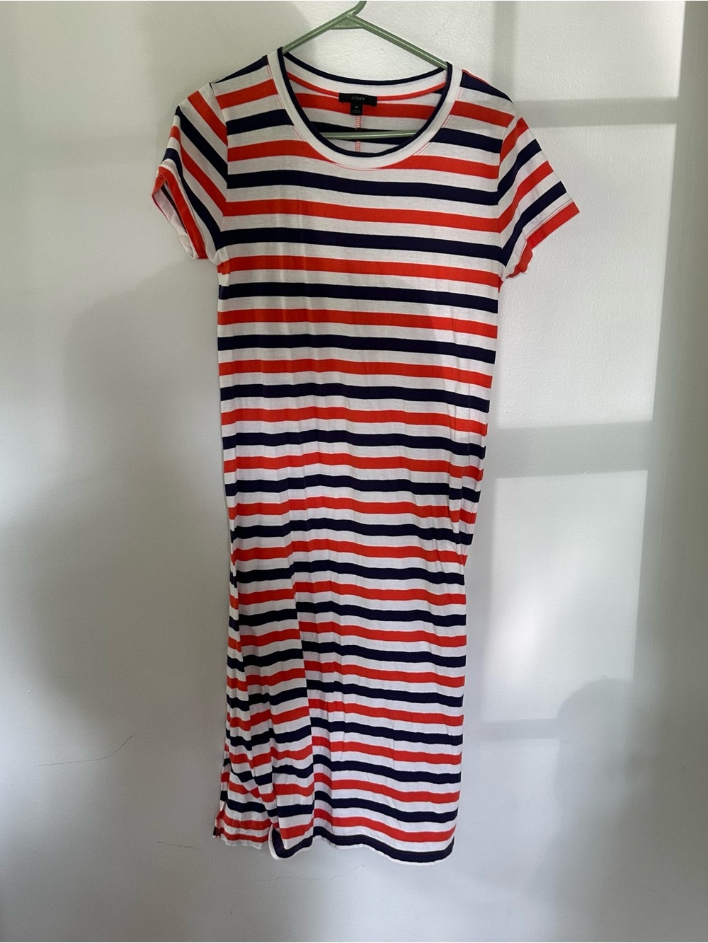 J. Crew Red, White, and Blue striped t shirt dress size medium